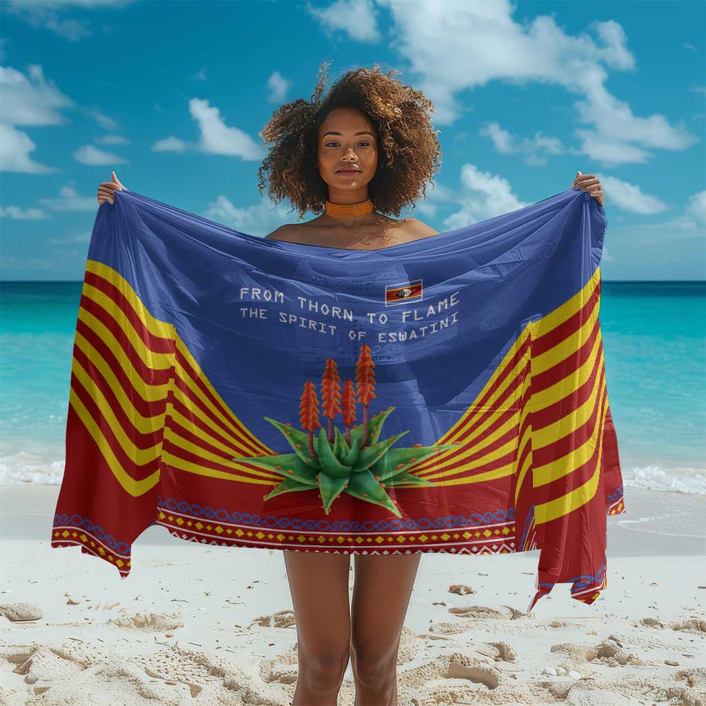 Aloe Vera Eswatini Sarong Flag Print and Cultural Motif From Thorn to Flame TS04