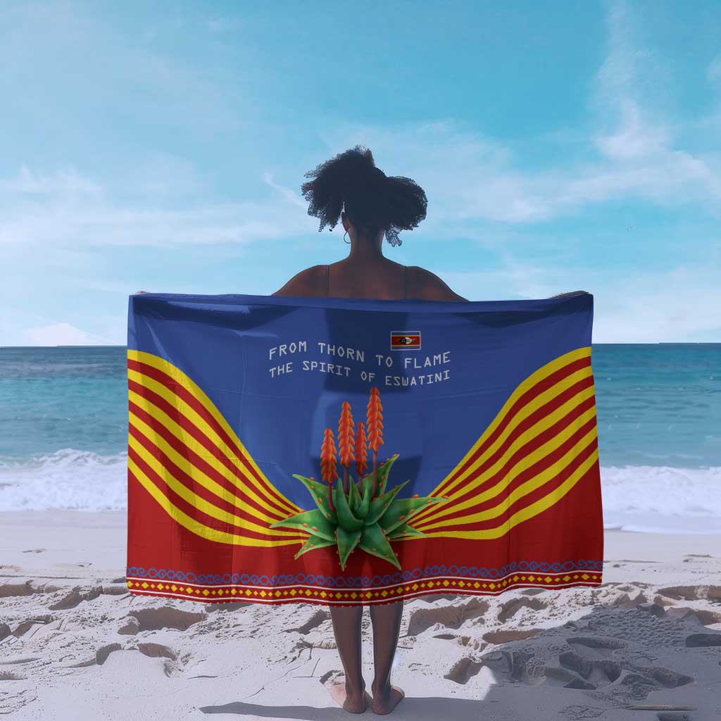 Aloe Vera Eswatini Sarong Flag Print and Cultural Motif From Thorn to Flame TS04