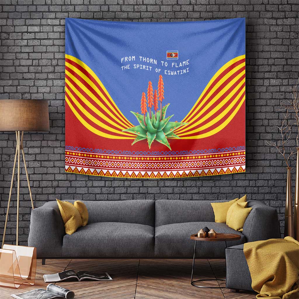 Aloe Vera Eswatini Tapestry Flag Print and Cultural Motif From Thorn to Flame TS04