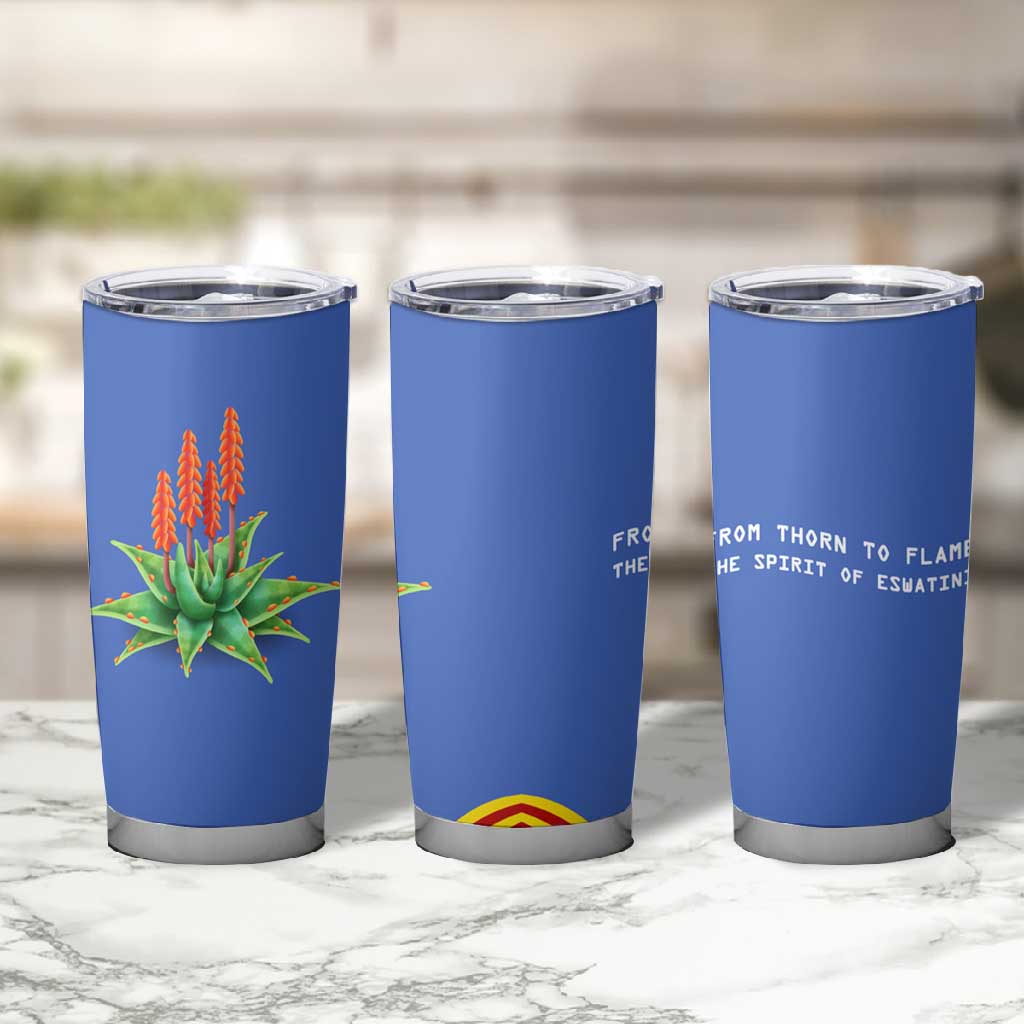 Aloe Vera Eswatini Tumbler Cup Flag Print and Cultural Motif From Thorn to Flame TS04