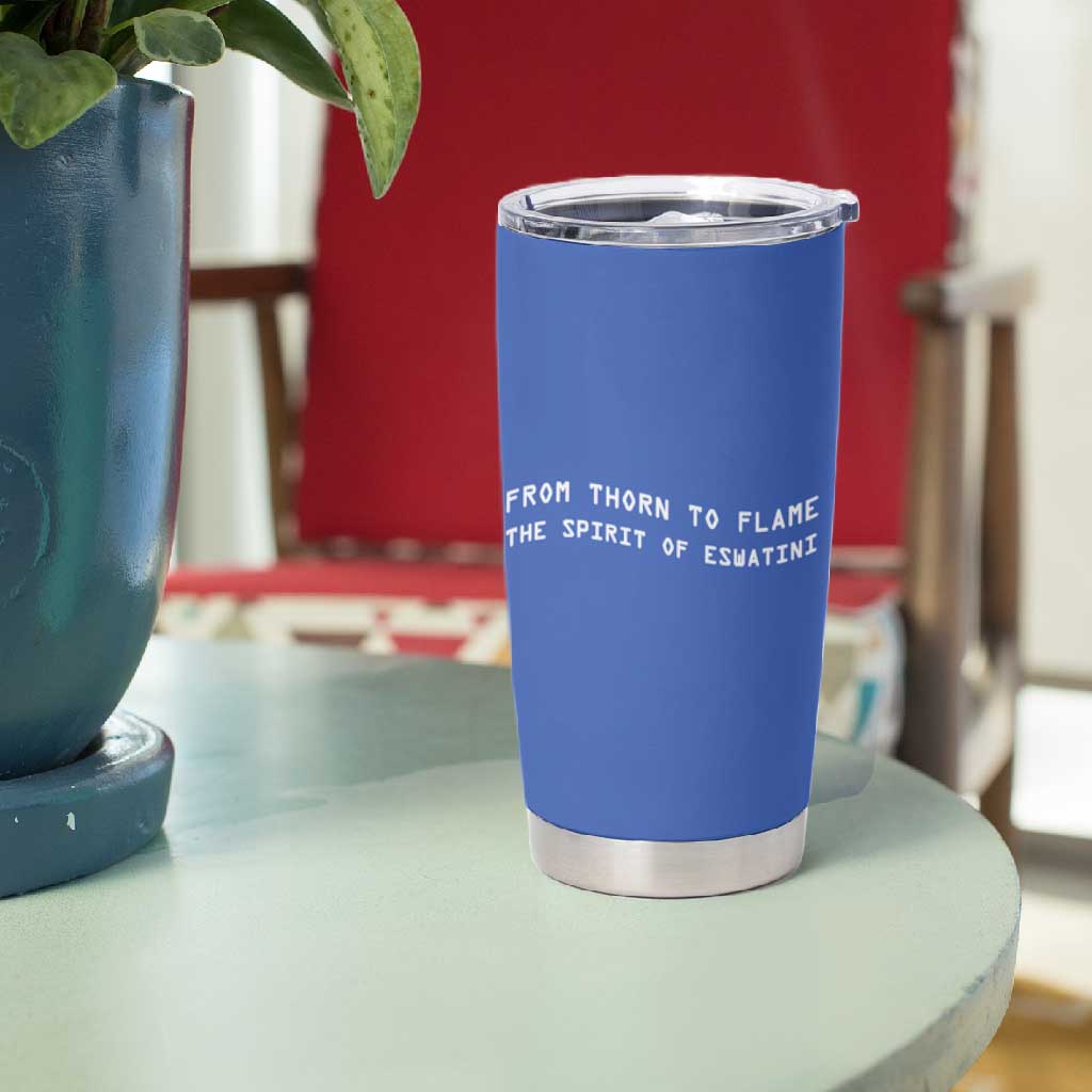 Aloe Vera Eswatini Tumbler Cup Flag Print and Cultural Motif From Thorn to Flame TS04