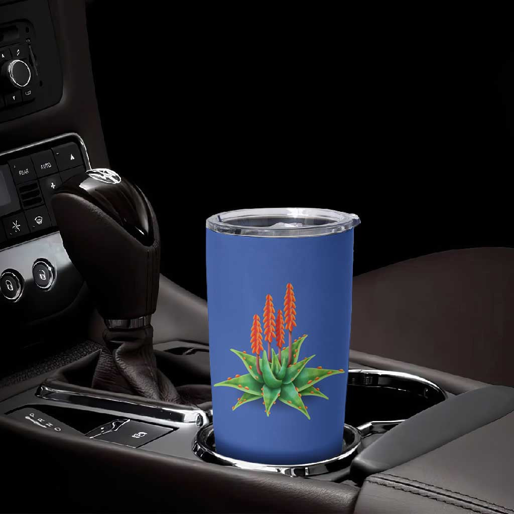 Aloe Vera Eswatini Tumbler Cup Flag Print and Cultural Motif From Thorn to Flame TS04