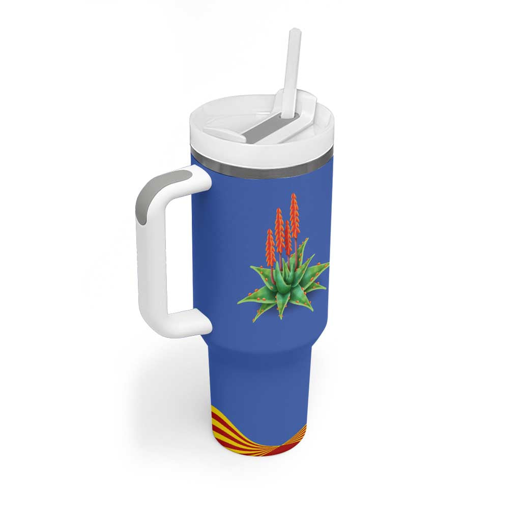 Aloe Vera Eswatini Tumbler With Handle Flag Print and Cultural Motif From Thorn to Flame TS04