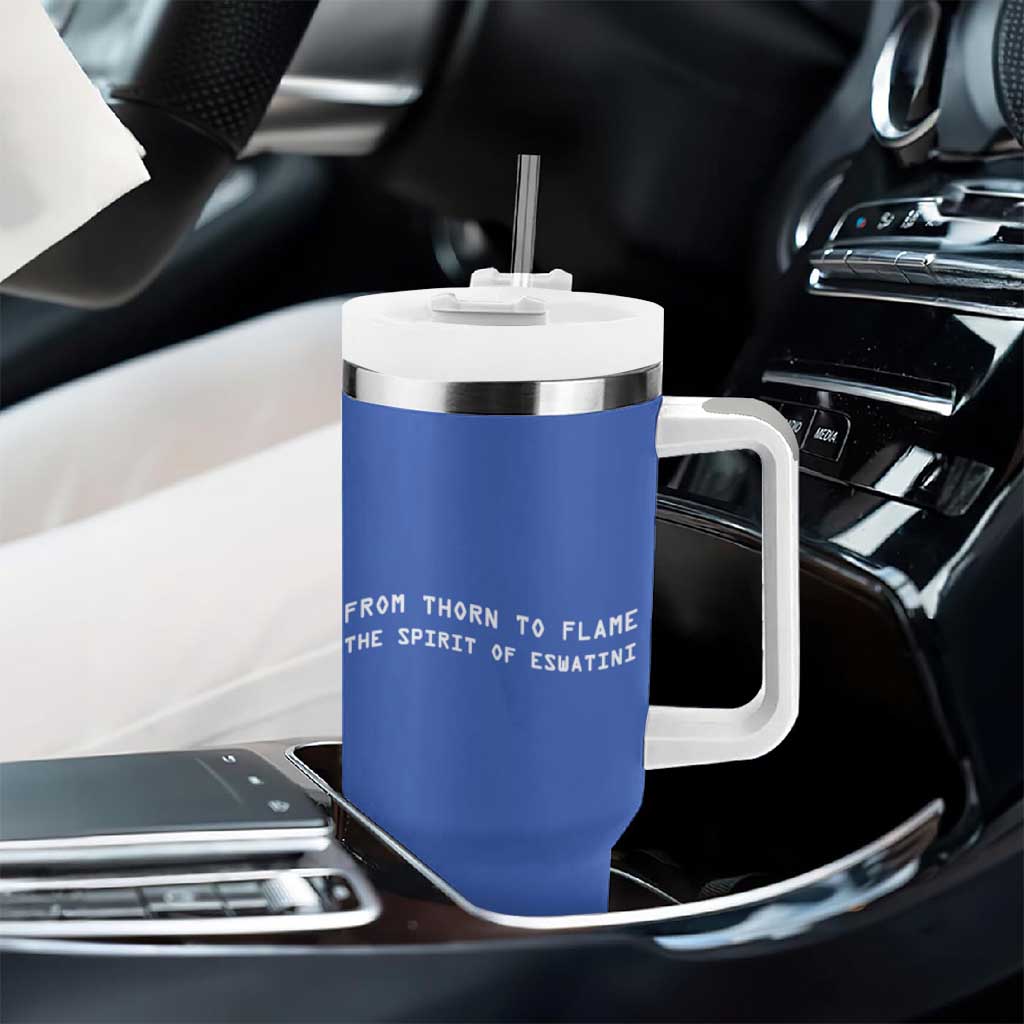 Aloe Vera Eswatini Tumbler With Handle Flag Print and Cultural Motif From Thorn to Flame TS04
