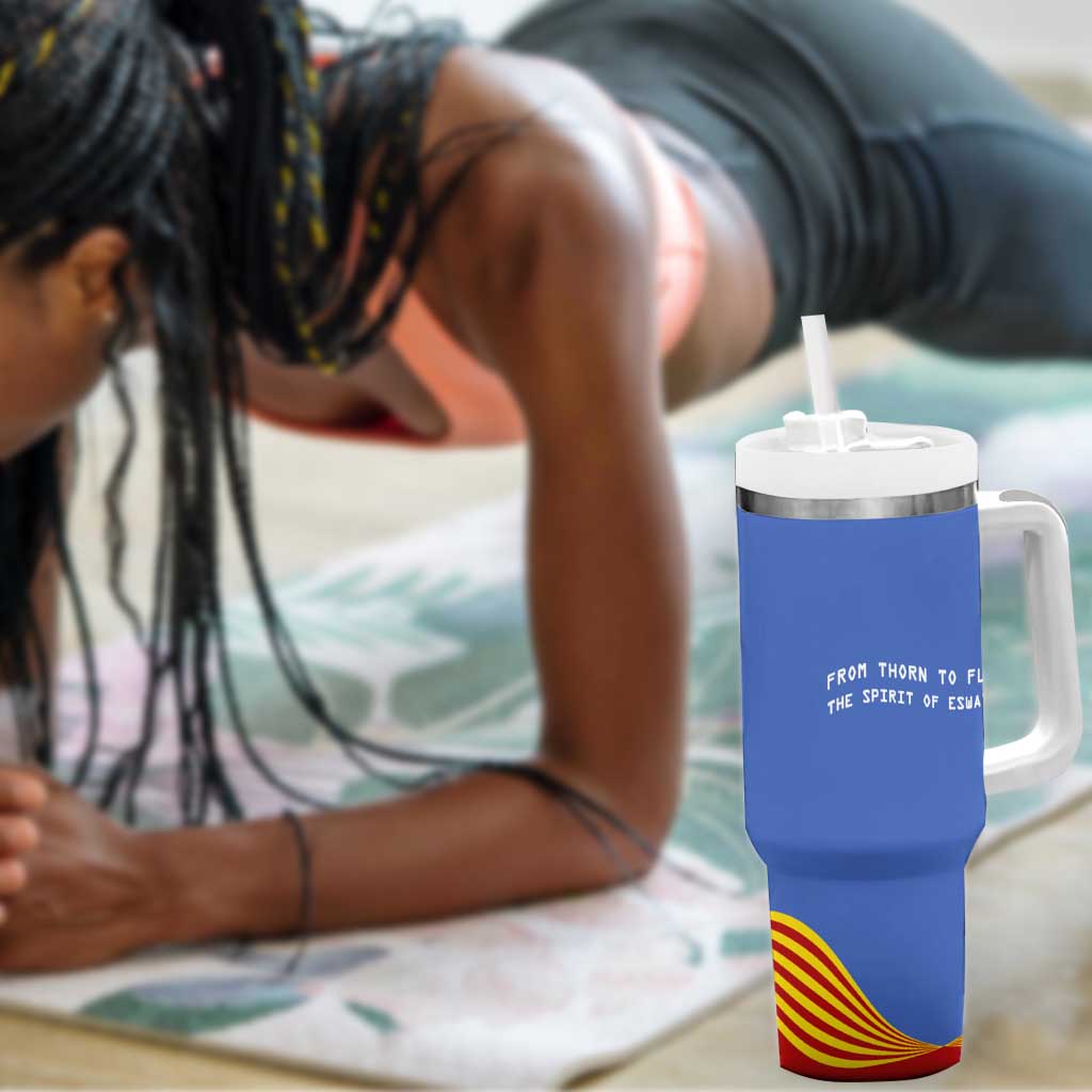 Aloe Vera Eswatini Tumbler With Handle Flag Print and Cultural Motif From Thorn to Flame TS04