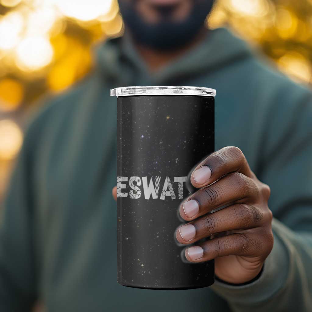 Eswatini Elephant 4 in 1 Can Cooler Tumbler Swazi Flag Colors and Cosmic Background TS04