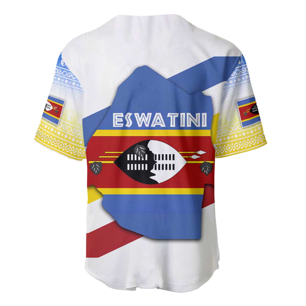 Eswatini Rhino Baseball Jersey Swazi Map Flag and African Traditional Patterns TS04