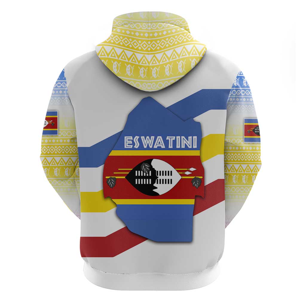Eswatini Rhino Hoodie with African Map and Traditional Swazi Flag Patterns TS04