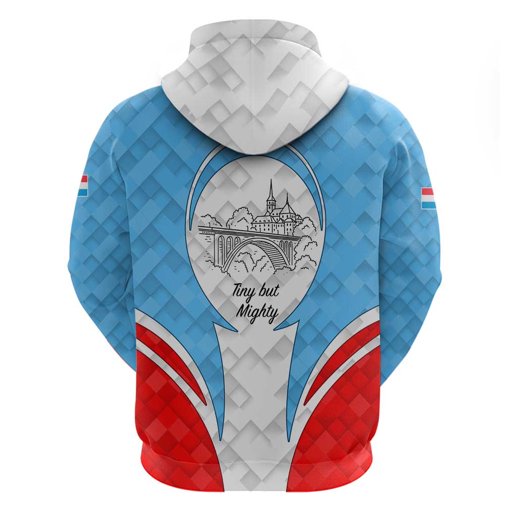 Luxembourg Hoodie with National Coat of Arms and Letzebuerg Text Design TS04