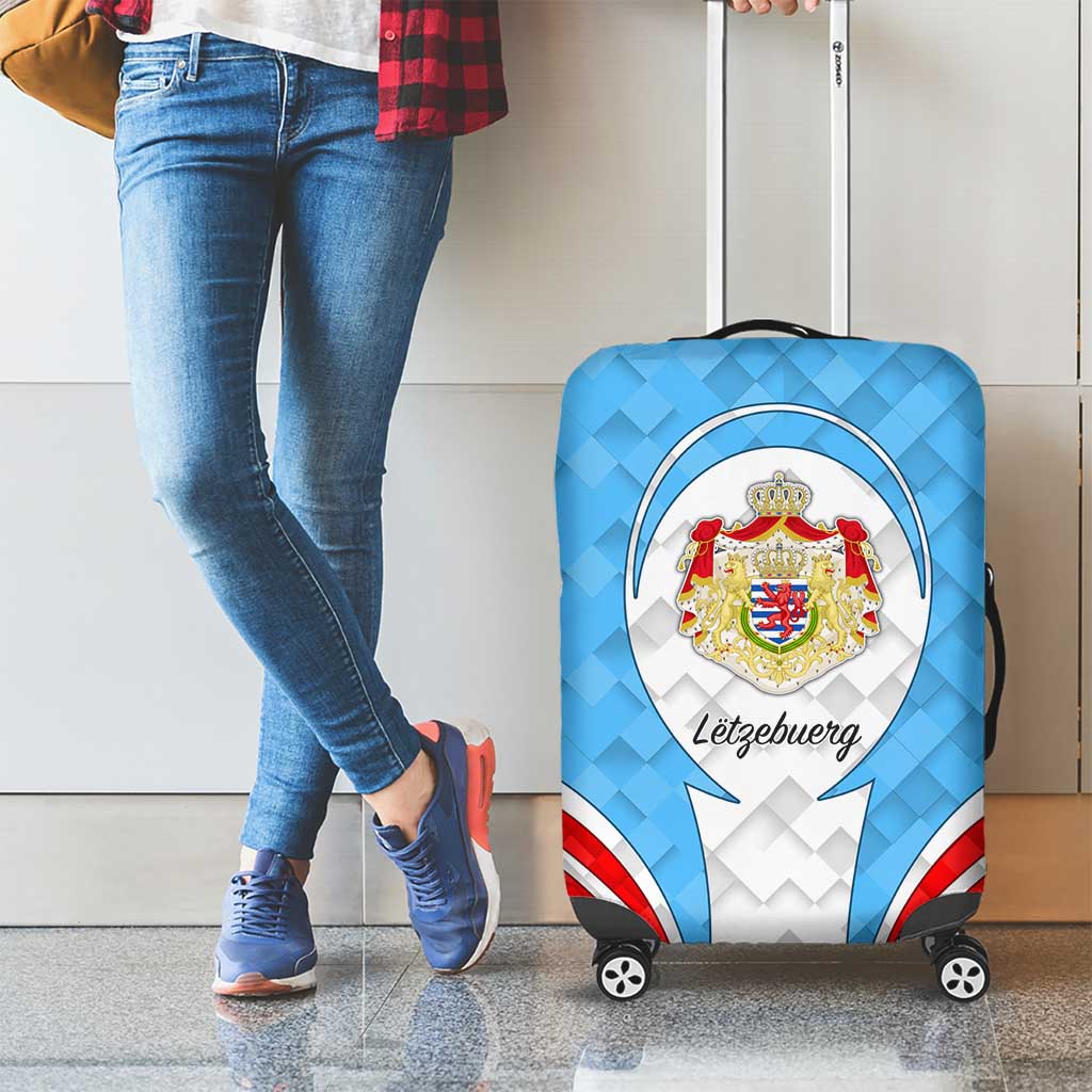 Luxembourg Luggage Cover with National Coat of Arms and Letzebuerg Text Design TS04