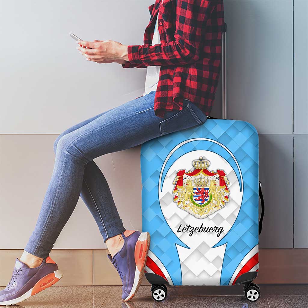 Luxembourg Luggage Cover with National Coat of Arms and Letzebuerg Text Design TS04