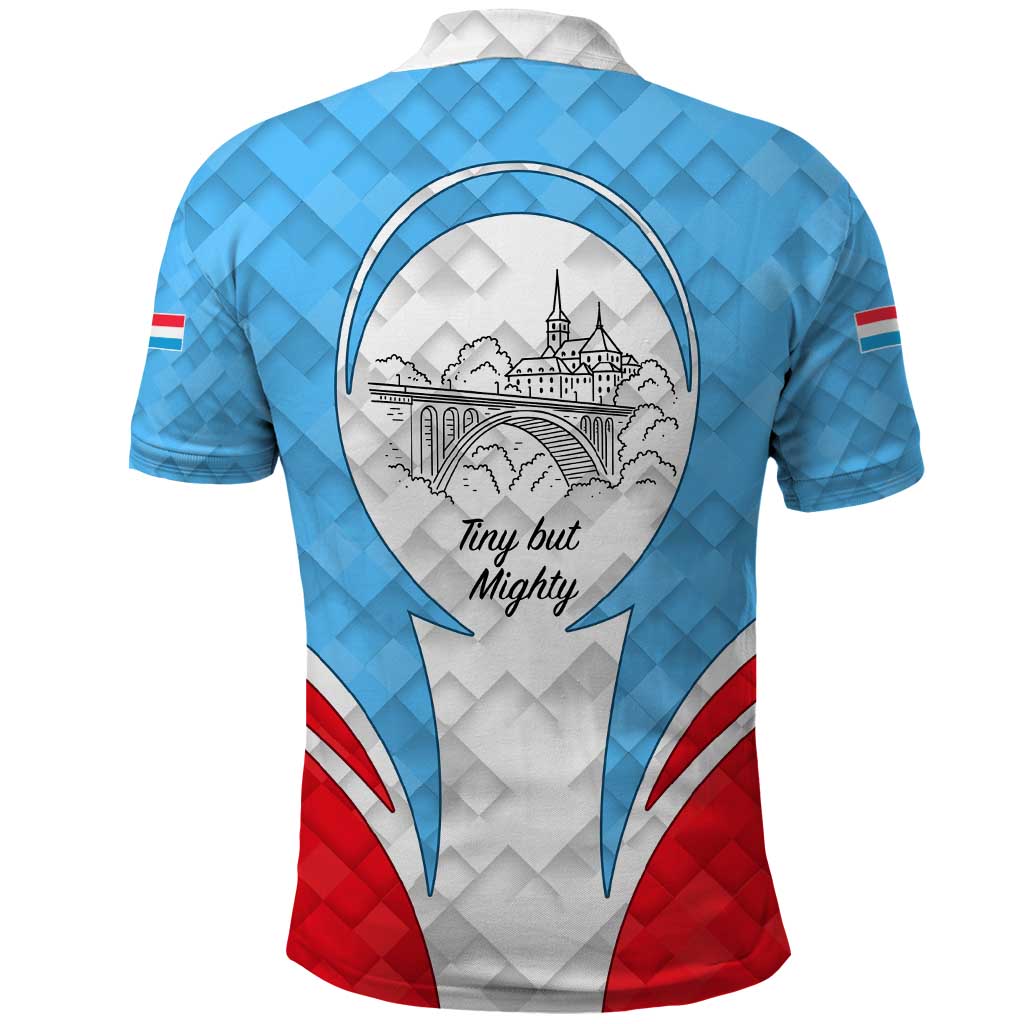 Luxembourg Polo Shirt with National Coat of Arms and Letzebuerg Text Design TS04