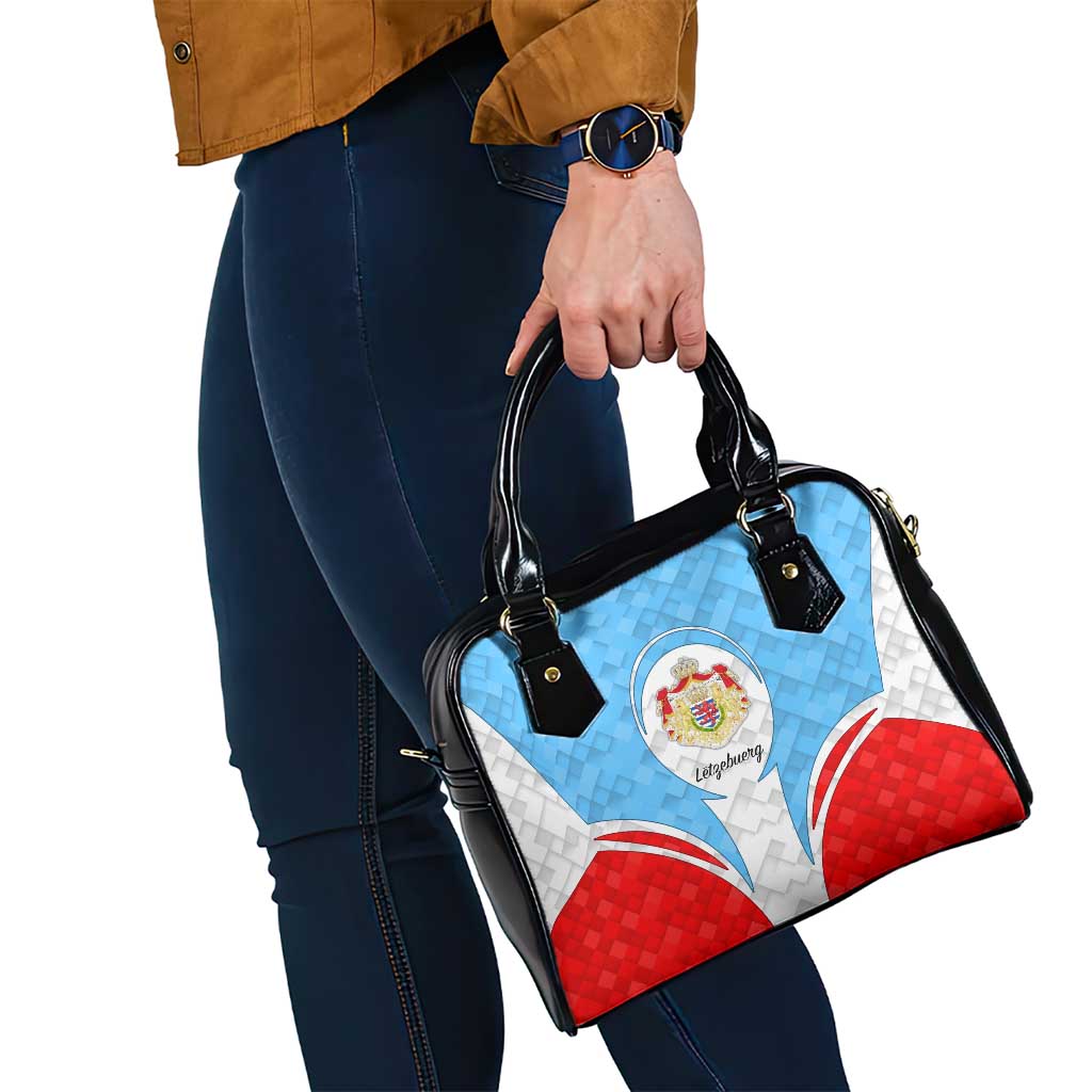 Luxembourg Shoulder Handbag with National Coat of Arms and Letzebuerg Text Design TS04