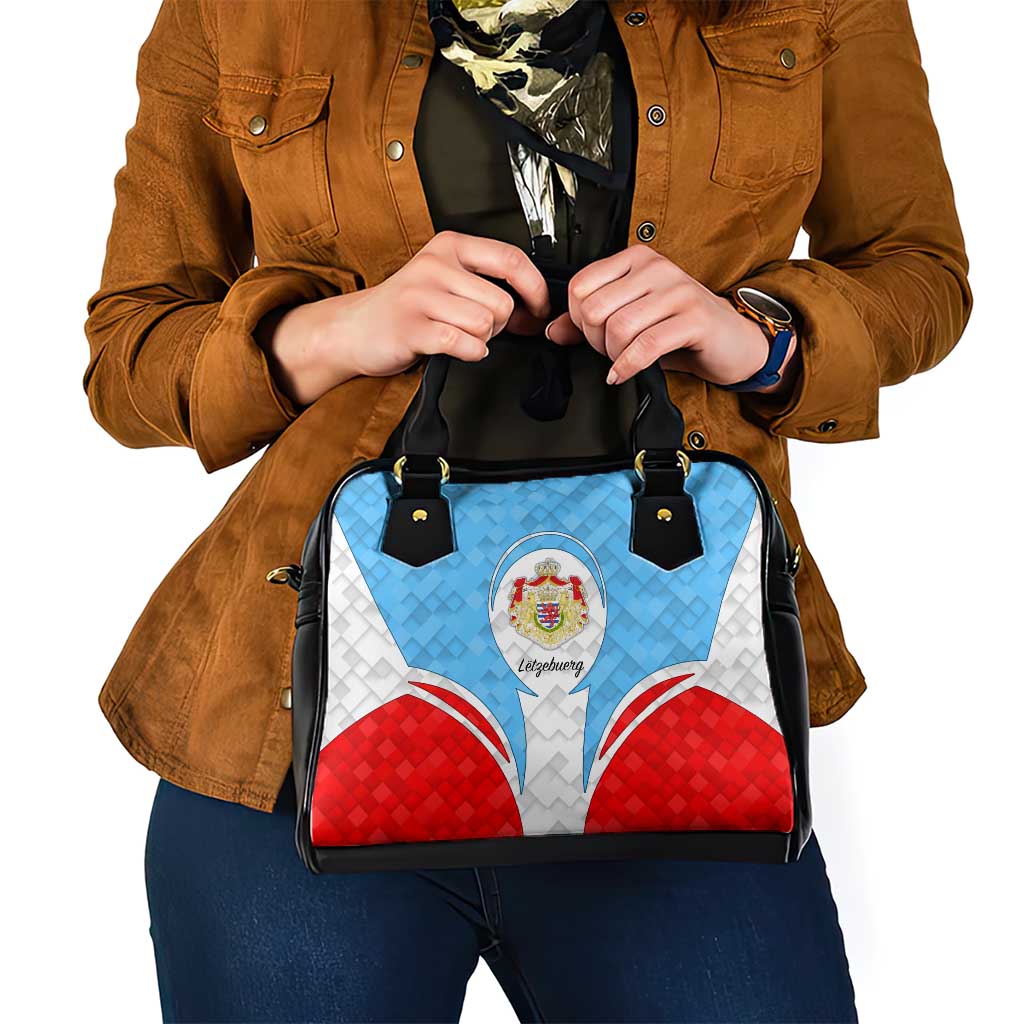 Luxembourg Shoulder Handbag with National Coat of Arms and Letzebuerg Text Design TS04