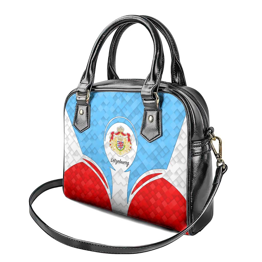 Luxembourg Shoulder Handbag with National Coat of Arms and Letzebuerg Text Design TS04
