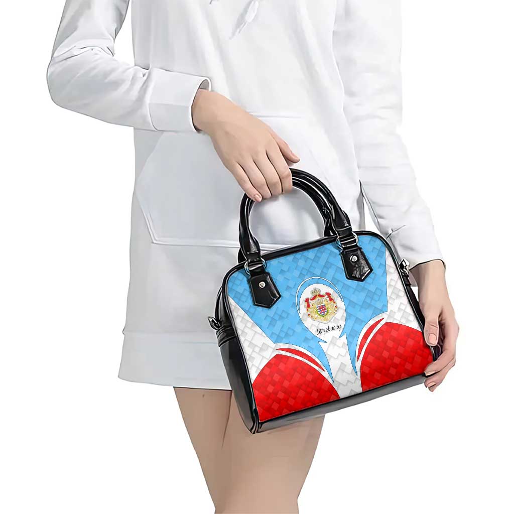 Luxembourg Shoulder Handbag with National Coat of Arms and Letzebuerg Text Design TS04