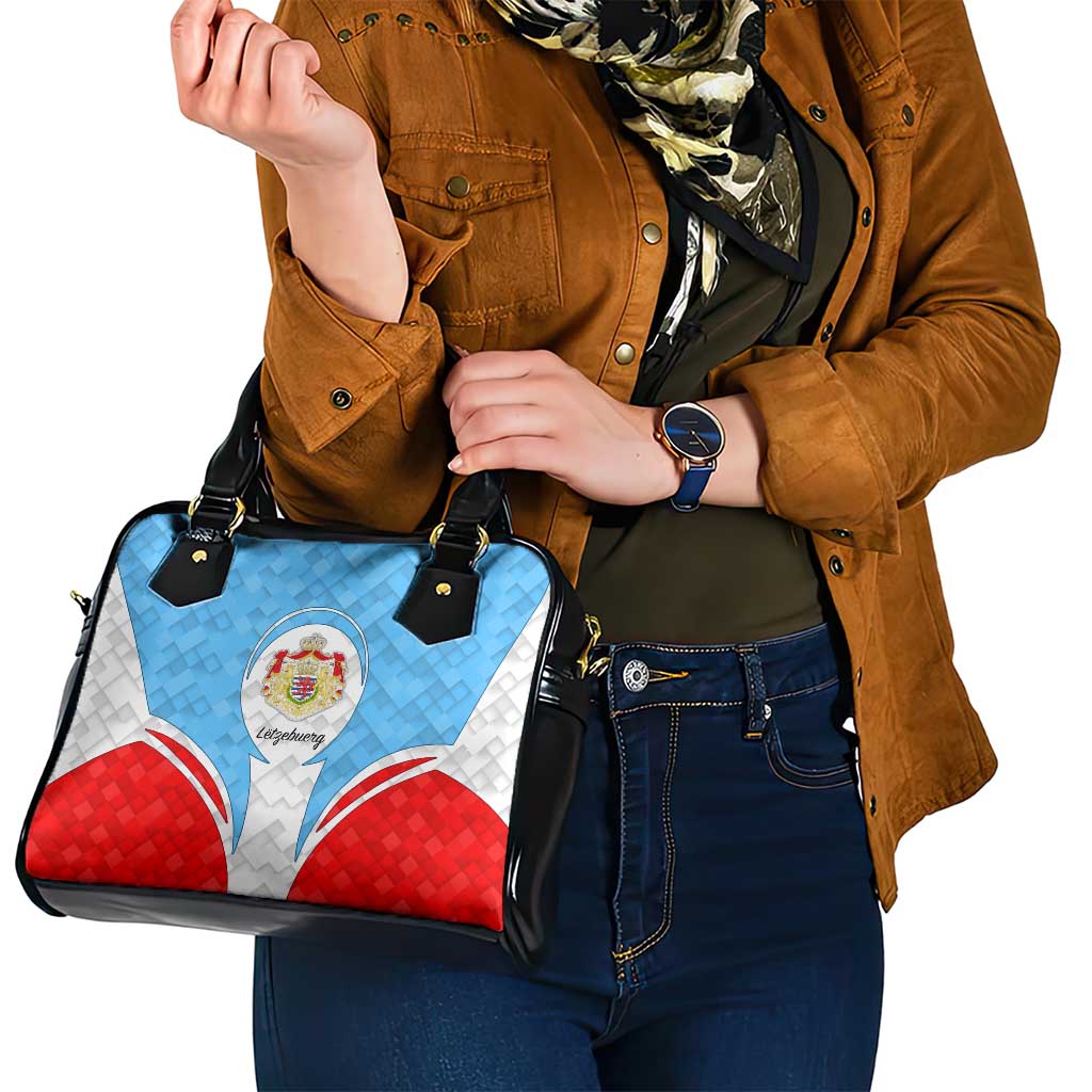 Luxembourg Shoulder Handbag with National Coat of Arms and Letzebuerg Text Design TS04