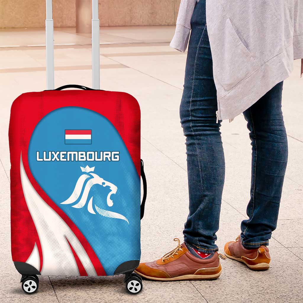 Luxembourg Luggage Cover with National Flag Colors and White Lion Crest Design TS04