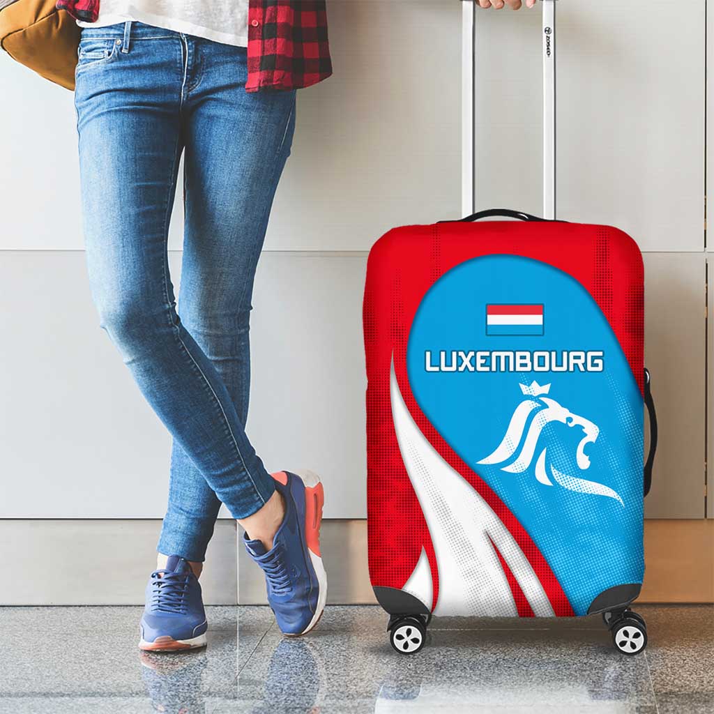 Luxembourg Luggage Cover with National Flag Colors and White Lion Crest Design TS04