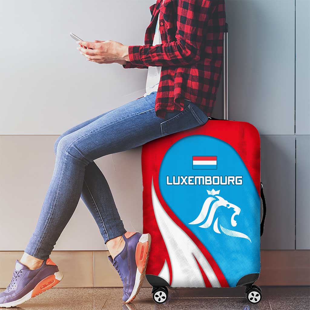 Luxembourg Luggage Cover with National Flag Colors and White Lion Crest Design TS04