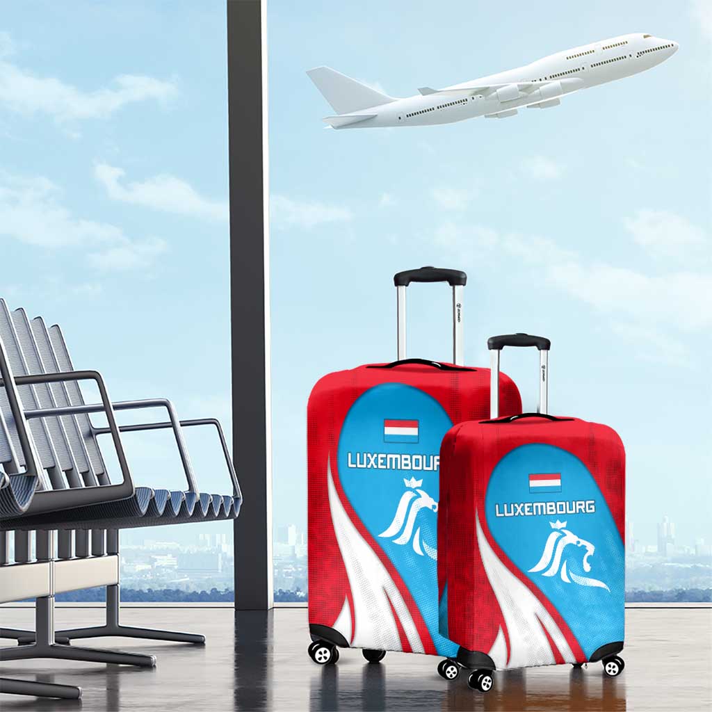 Luxembourg Luggage Cover with National Flag Colors and White Lion Crest Design TS04
