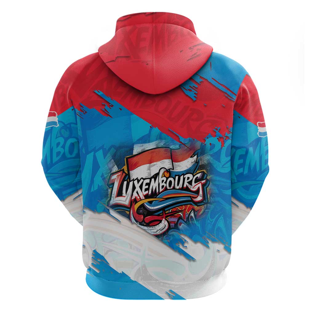 Luxembourg Flag Hoodie with Colorful Graffiti Street Art Design TS04