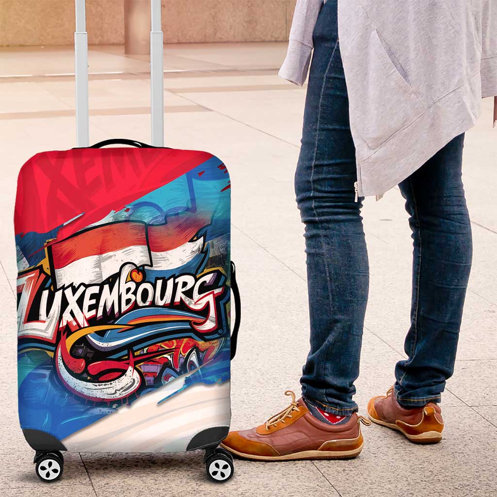 Luxembourg Flag Luggage Cover with Colorful Graffiti Street Art Design TS04