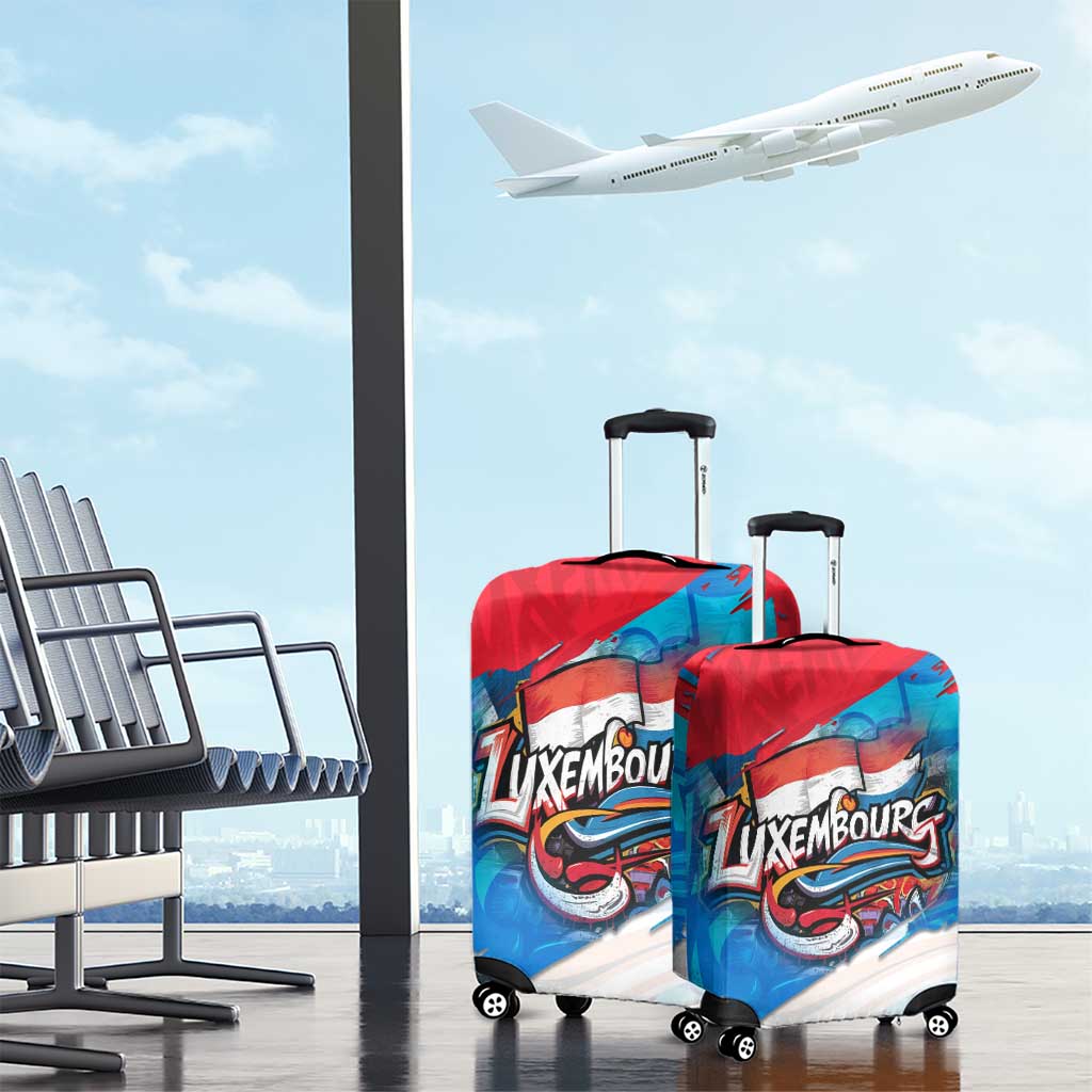 Luxembourg Flag Luggage Cover with Colorful Graffiti Street Art Design TS04