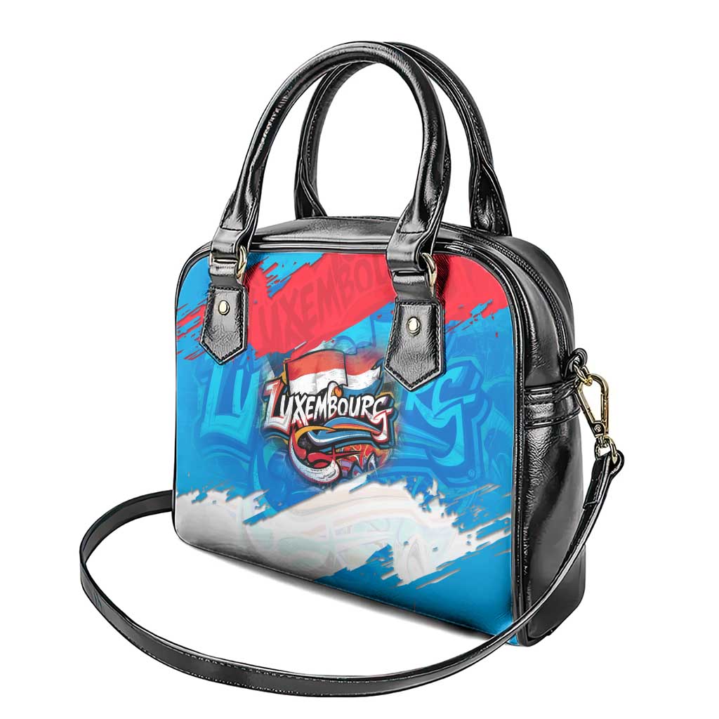 Luxembourg Flag Shoulder Handbag with Colorful Graffiti Street Art Design TS04