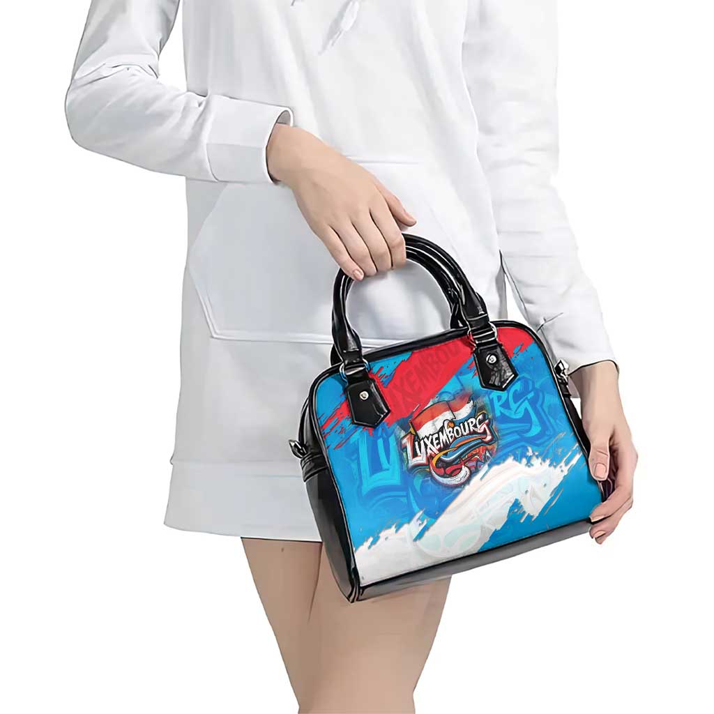 Luxembourg Flag Shoulder Handbag with Colorful Graffiti Street Art Design TS04