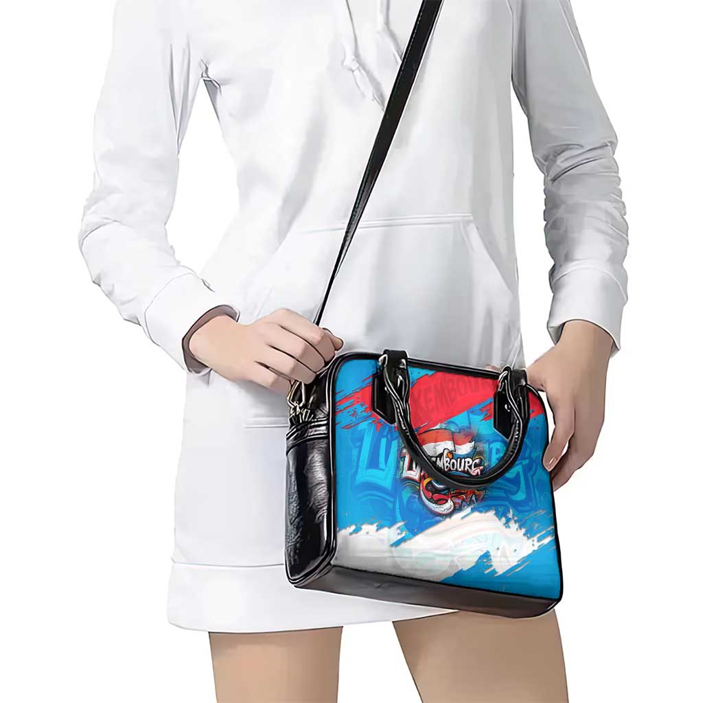 Luxembourg Flag Shoulder Handbag with Colorful Graffiti Street Art Design TS04