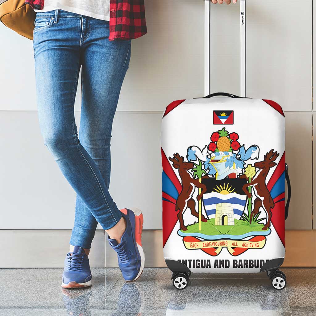 Antigua and Barbuda Flag Luggage Cover with National Coat of Arms TS04