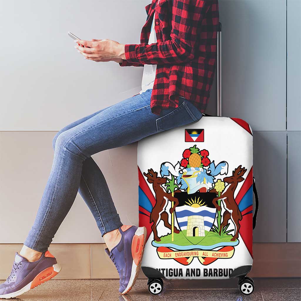 Antigua and Barbuda Flag Luggage Cover with National Coat of Arms TS04