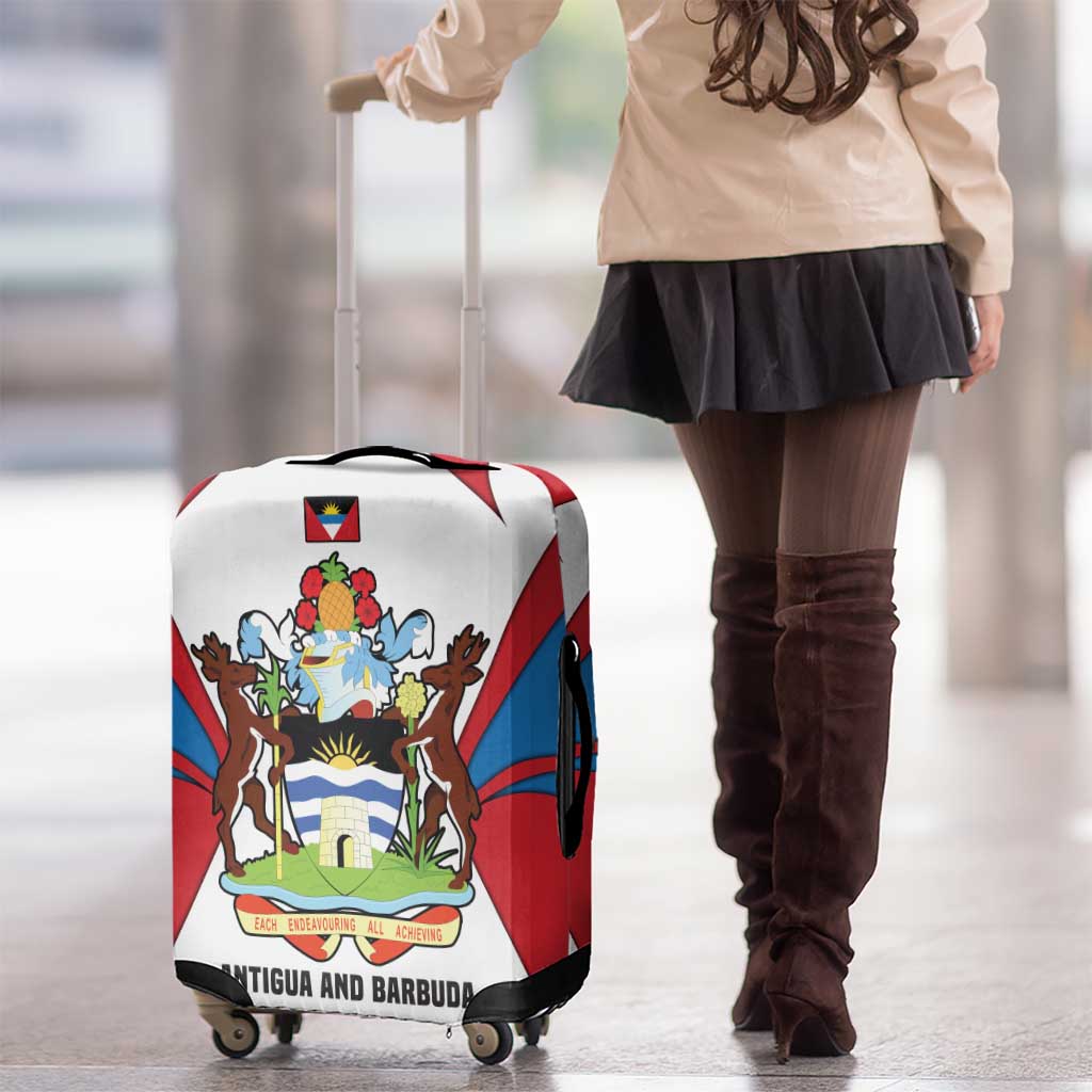 Antigua and Barbuda Flag Luggage Cover with National Coat of Arms TS04