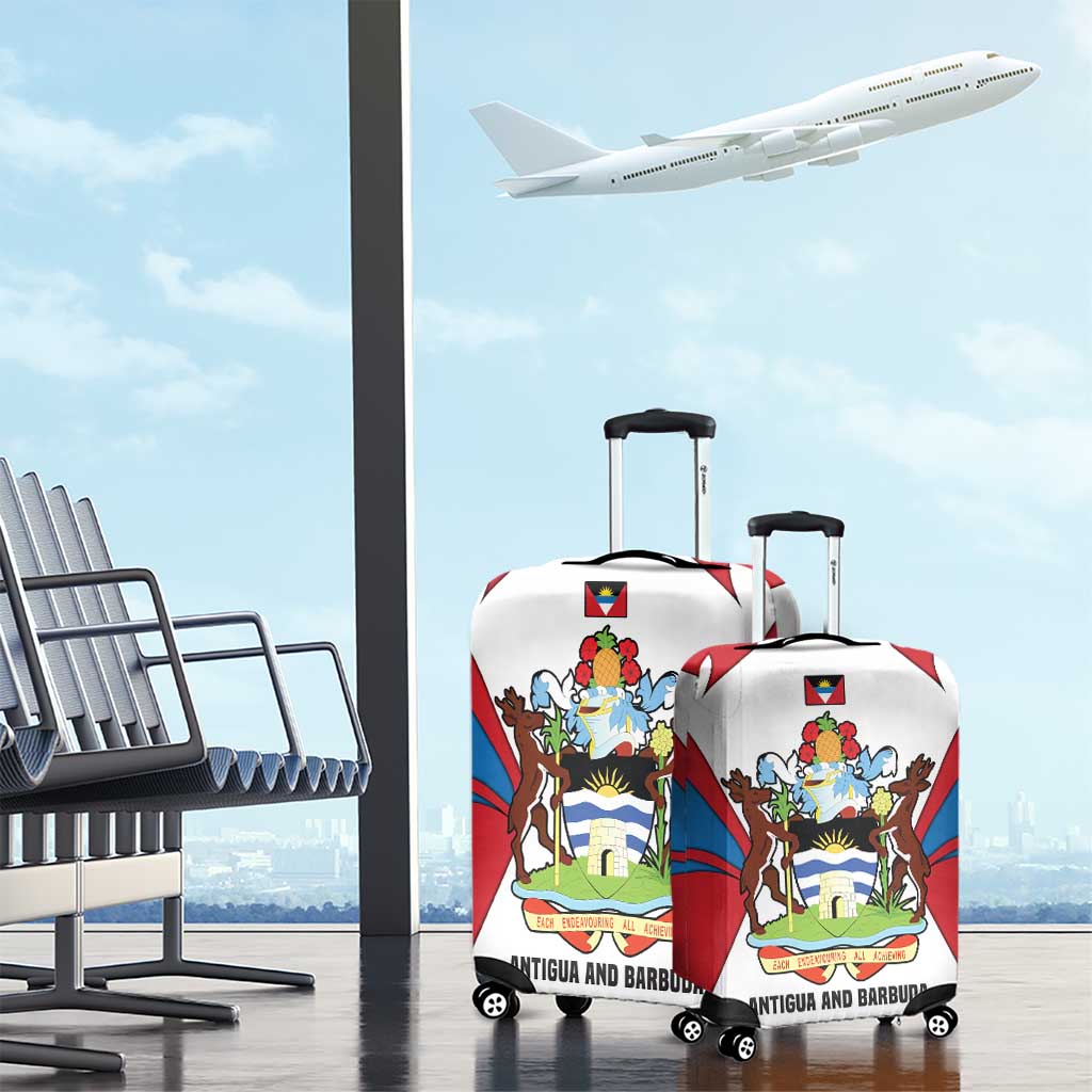 Antigua and Barbuda Flag Luggage Cover with National Coat of Arms TS04