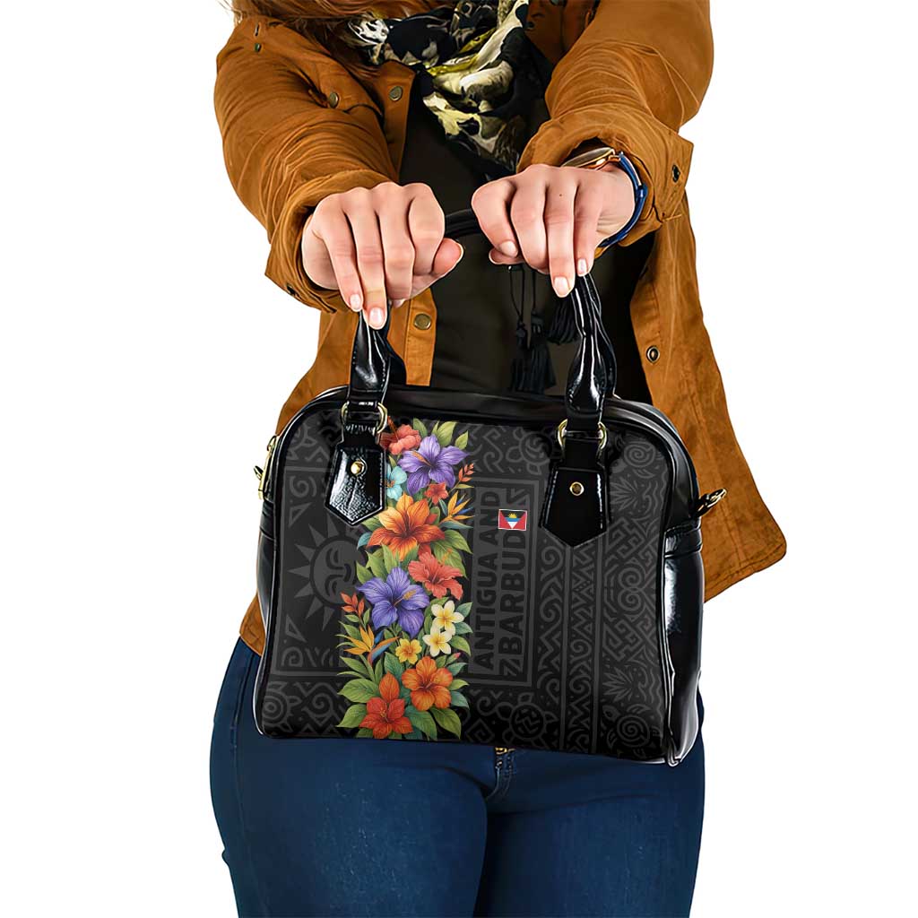 Antigua and Barbuda Floral Shoulder Handbag with Tropical Hibiscus with National Flag TS04
