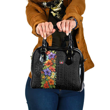 Antigua and Barbuda Floral Shoulder Handbag with Tropical Hibiscus with National Flag TS04