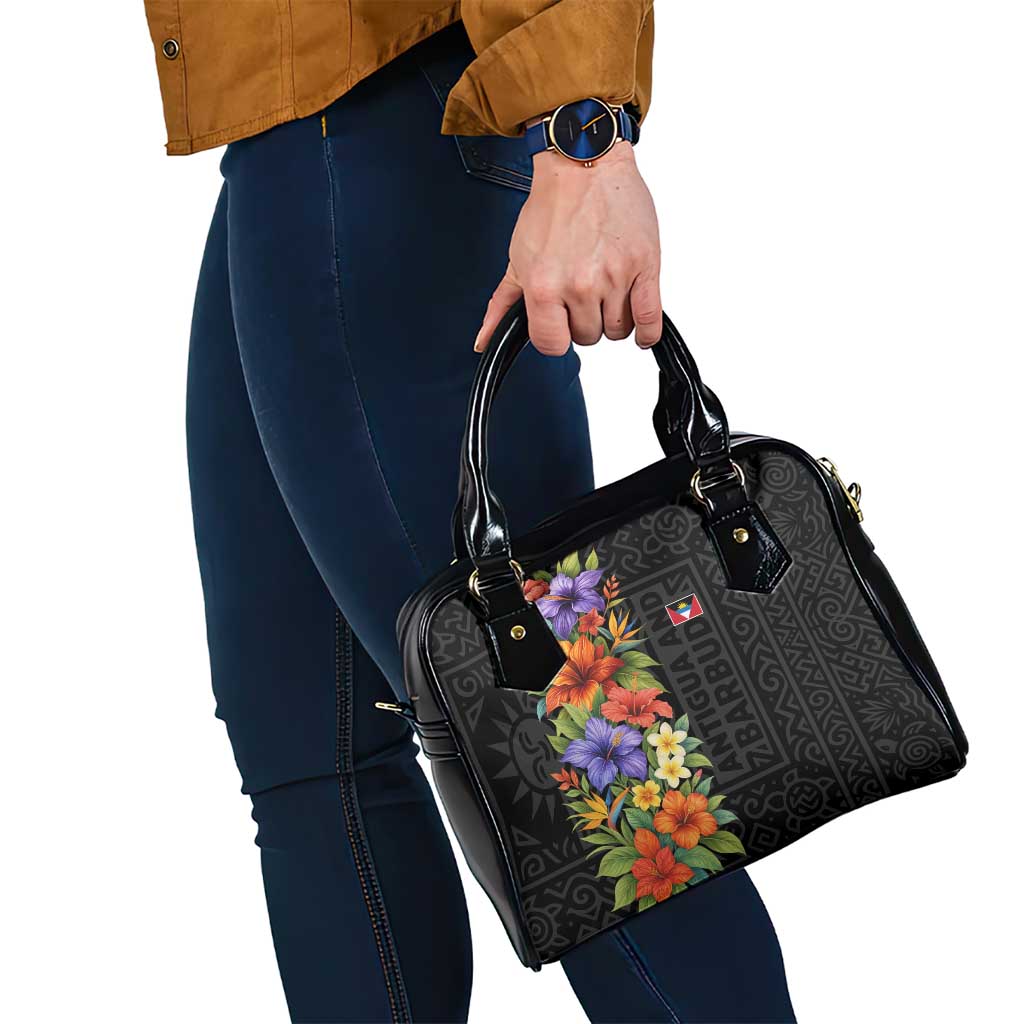 Antigua and Barbuda Floral Shoulder Handbag with Tropical Hibiscus with National Flag TS04