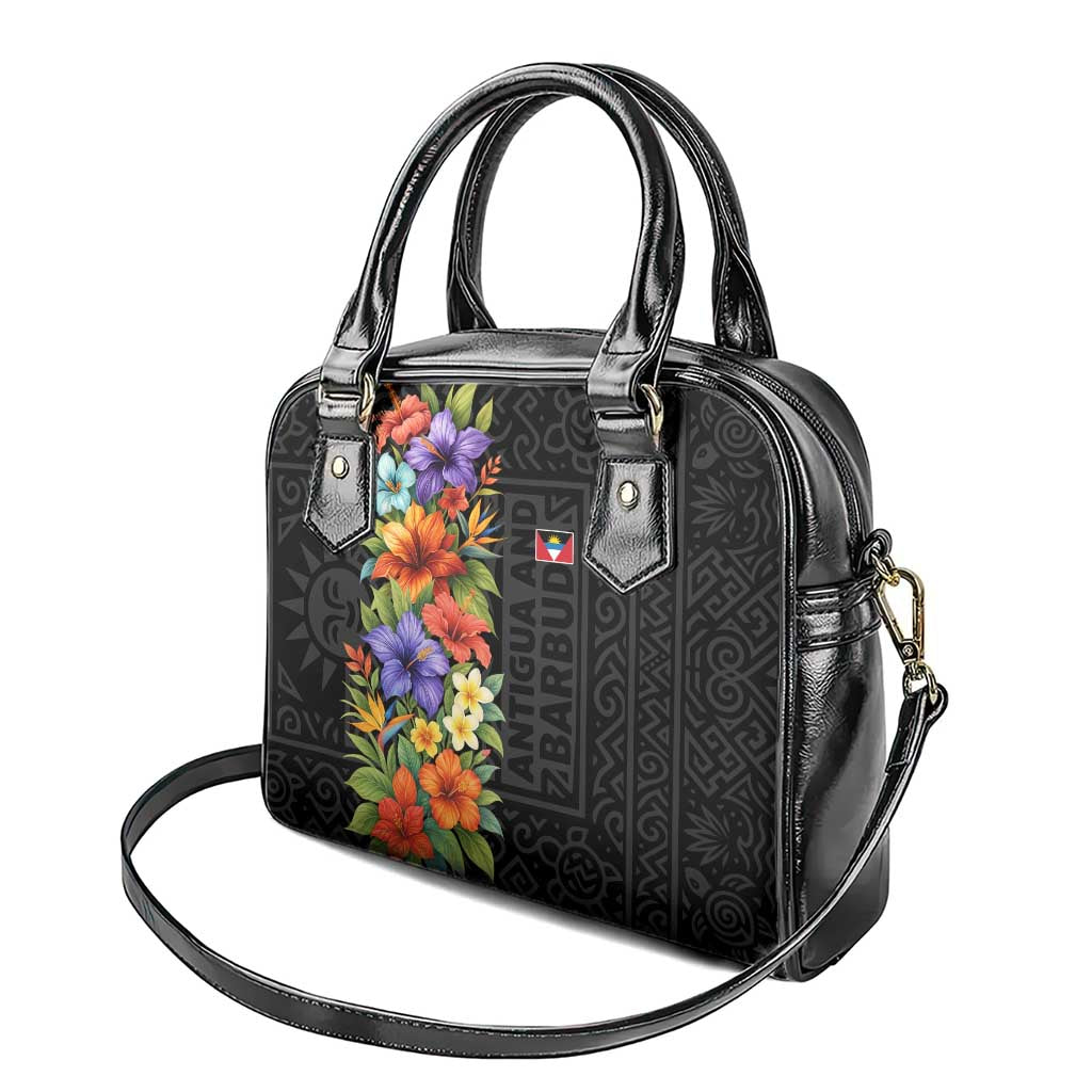 Antigua and Barbuda Floral Shoulder Handbag with Tropical Hibiscus with National Flag TS04