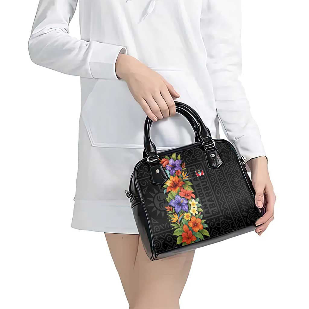 Antigua and Barbuda Floral Shoulder Handbag with Tropical Hibiscus with National Flag TS04