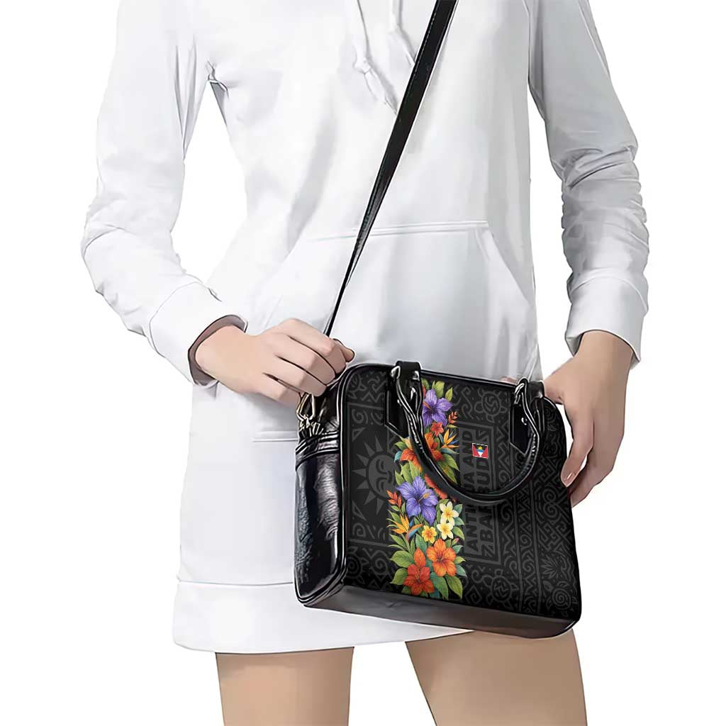 Antigua and Barbuda Floral Shoulder Handbag with Tropical Hibiscus with National Flag TS04