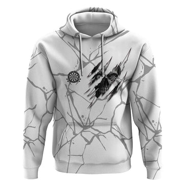 Dartboard Skull Darts Hoodie with Torn Stone Texture and Cracked Marble Design TS04