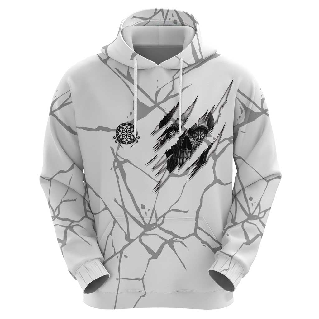 Dartboard Skull Darts Hoodie with Torn Stone Texture and Cracked Marble Design TS04