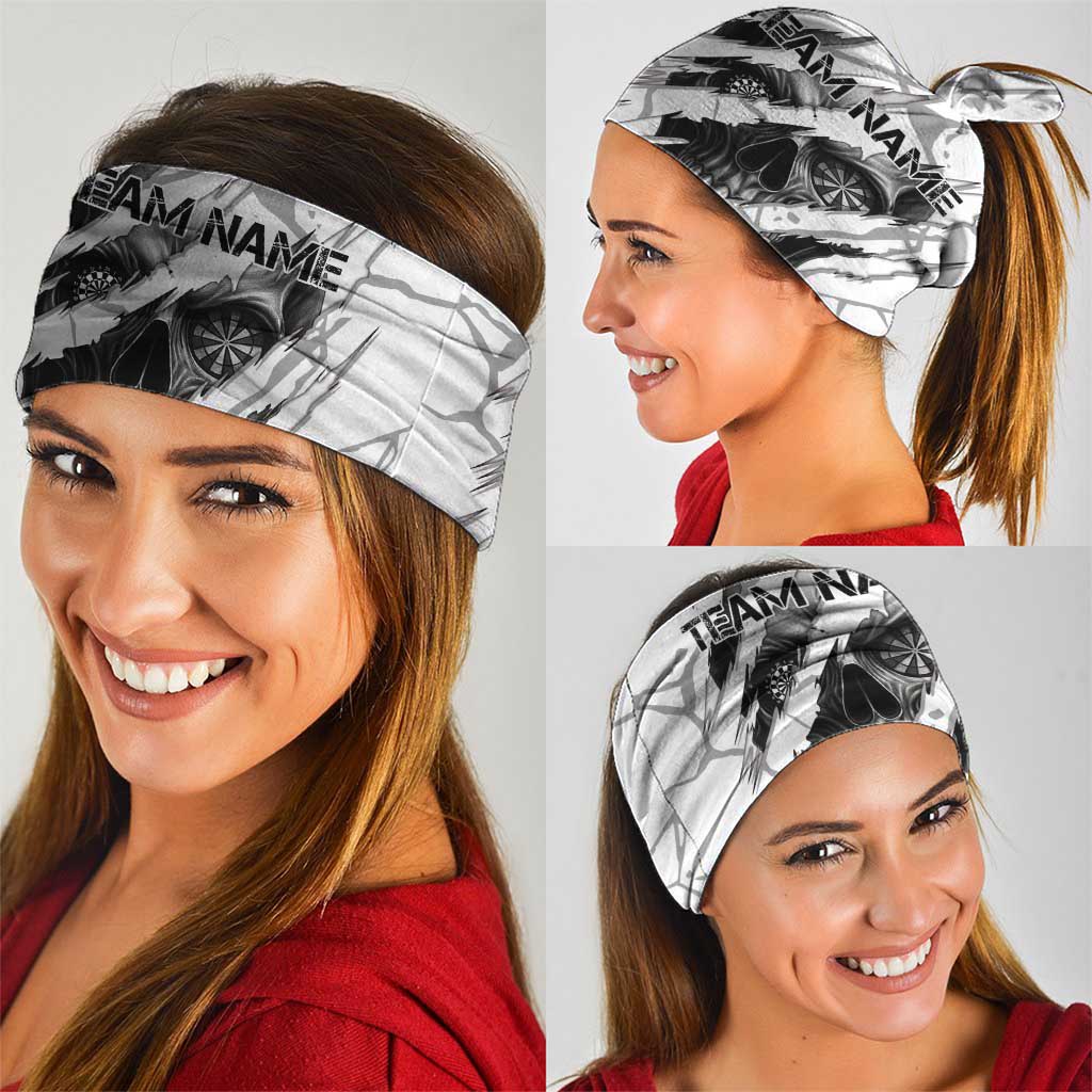 Dartboard Skull Darts Neck Gaiter with Torn Stone Texture and Cracked Marble Design TS04
