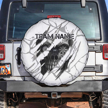 Dartboard Skull Darts Spare Tire Cover with Torn Stone Texture and Cracked Marble Design TS04