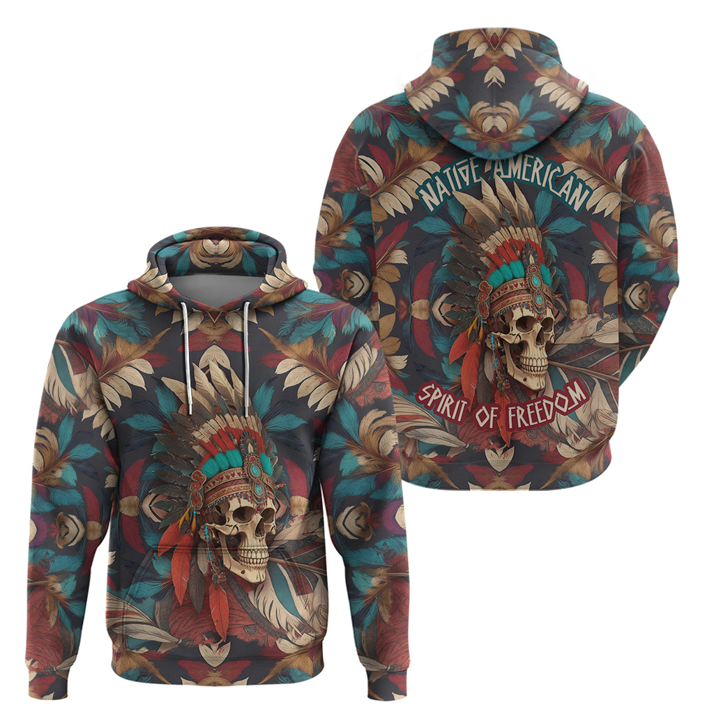 Native American Skull Hoodie Native Merican Spirit Of Freedom TS04