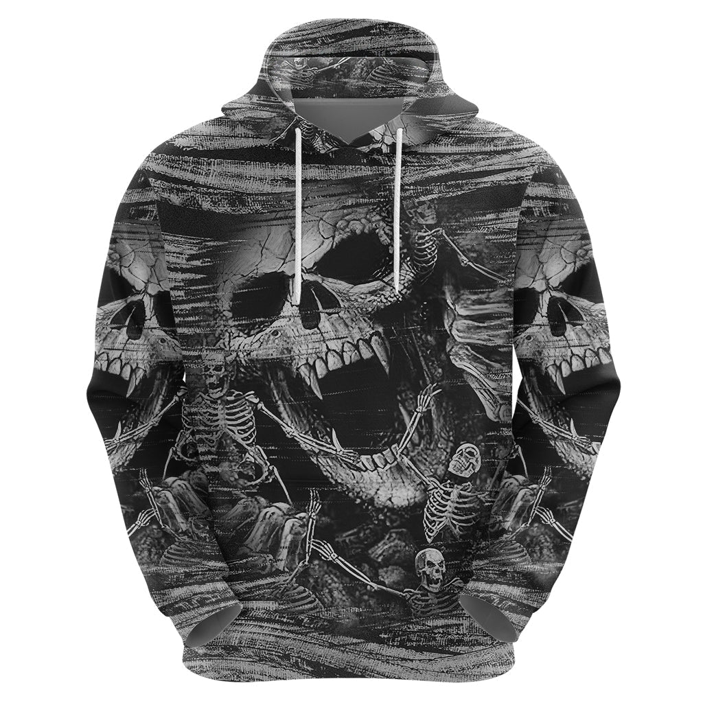 Black and White Metallica Skull Hoodie TS04