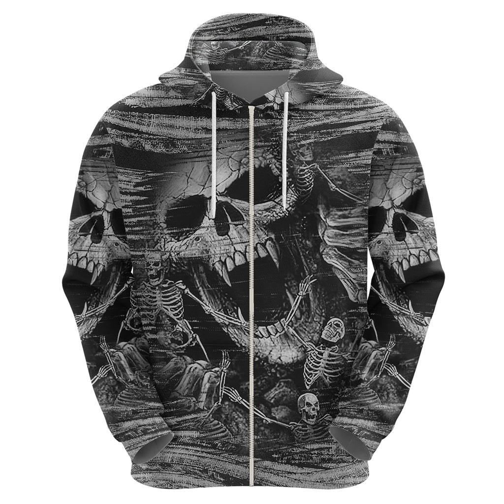 Black and White Metallica Skull Hoodie TS04