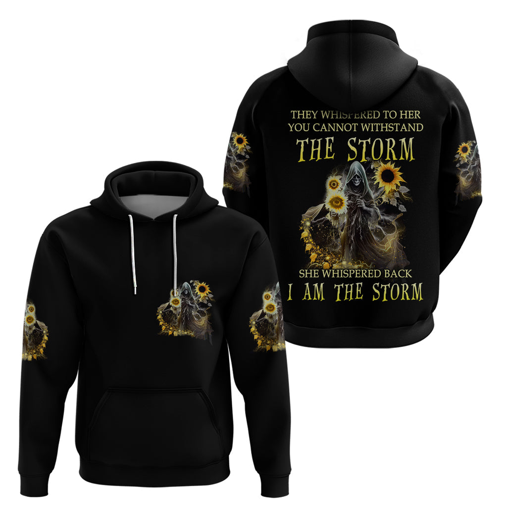 I Am The Storm Reaper Sunflower Roses Wings Hoodie TS04