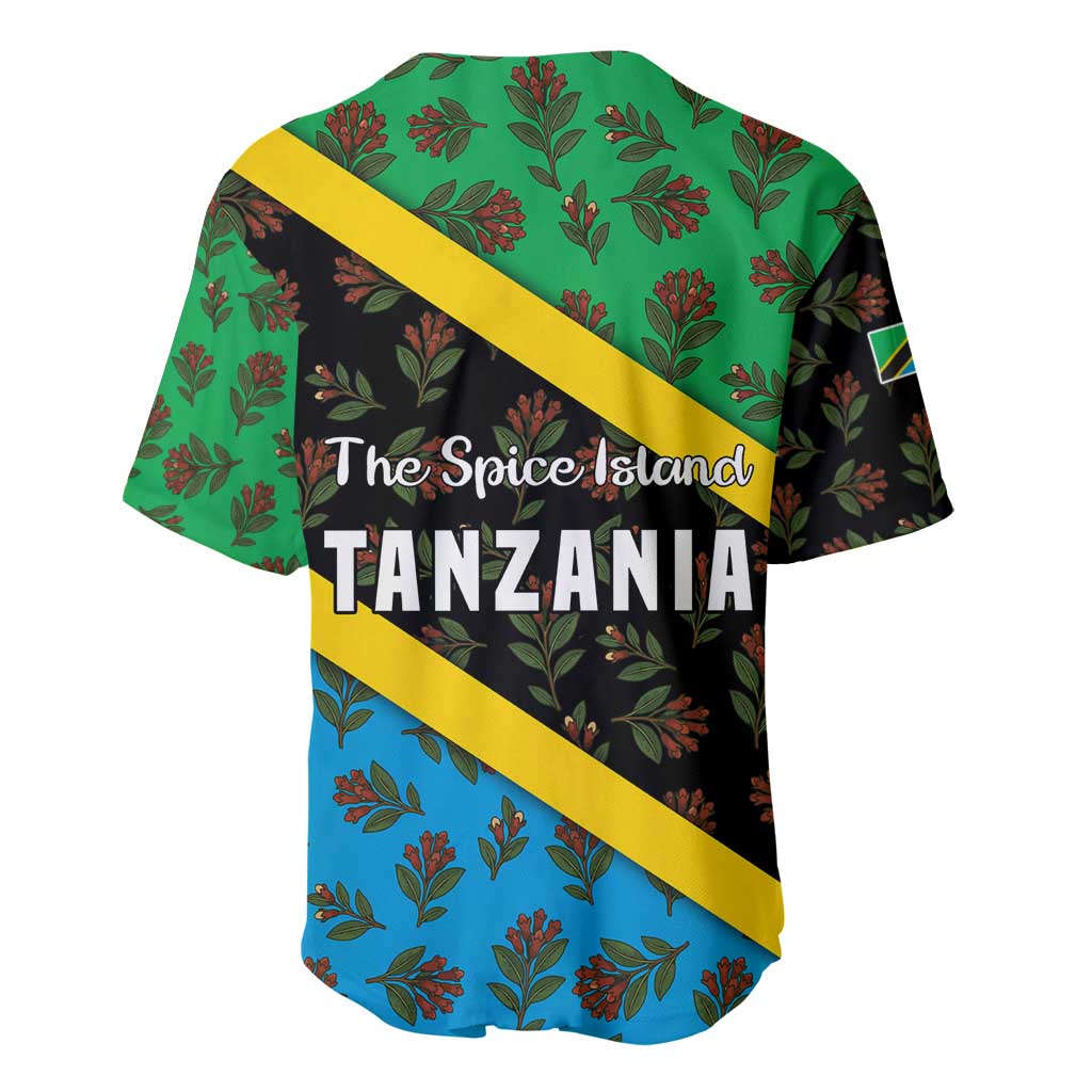 Tanzania Spice Island Baseball Jersey with Clove Leaf Pattern and National Flag Colors TS04